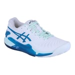 Asics Femme Gel-Resolution 9 Clay Sneaker, White Teal Blue, 39.5 EU