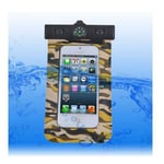 Lux-Case Vattentätt Smartphone-armband Med Kompass (brun Camo)