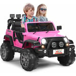 Goplus - Voiture Electrique Enfant 12V avec 2 Sieges et Telecommande a Distance, Vehicule Electrique pour Enfant avec Boîte de Rangement et MP3,pour