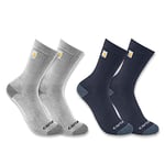 Carhartt Men's Midweight Logo Crew Sock 2 Pack, Assorted 2, X-Large