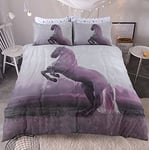 Sleepdown Parure de lit avec Housse de Couette et taies d'oreiller Motif Licorne Magique