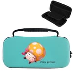 Etui pochette bleu + verre Taperso pour Nintendo Switch Lite avec motif champignon toad