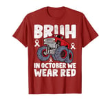 Red Ribbon Week Shirt for Kids Boys Bruh In October Wear Red T-Shirt