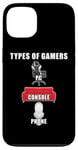 Coque pour iPhone 13 Types of Gamers: PC, Console, Phone Funny Gaming Dad & Teen