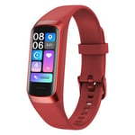 Smartwatch C60 bracelet rouge fréquence cardiaque podomètre température corporelle