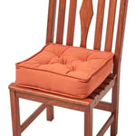 Galette de chaise coussin rehausseur en coton Terracotta, 40 x 40 x 10 cm - Homescapes