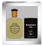 EVAFLORPARIS Whisky Coffret Cadeau Eau de Toilette 100 ml + Parfum de Voyage Vaporisateur 20 ml pour Homme