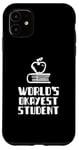 Coque pour iPhone 11 Étudiant le plus cool du monde, jeu de mots, paresseux, stupide, université