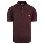 Lacoste Classic Fit Mens Burgundy Polo Shirt Cotton - Size Small