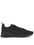 Puma Junior Unisex Anzarun Lite Trainers - Black/grey, Black, Size 5 Older