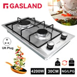 GASLAND 30cm Gas Cooktop Cooker with 2 Burner Hob Cast Iron Cooker Stove NG/LPG