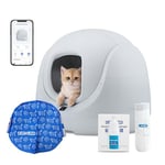 Catlink Baymax-Lite Litière autonettoyante pour Chat contrôle de la santé de Votre Chat télécommande APP, Anti-Blocage, Anti-Odeur, 4 Modes de Nettoyage, Convient pour Les Chats de 1,5 à 10 kg