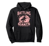 Battling Giants in the Stream Salmon Fishing Pullover Hoodie