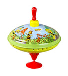 Lena The Bee, Ø 19 cm, Volant métallique, Pompe Classique, Jouets à Motifs Maya l'abeille, toupie avec piédestal, pour Enfants à partir de 18 Mois, 52230, Multicolore, Taille Unique