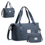 Sac de Voyage Femme Sac Cabine 40x20x25 pour Ryanair Bagage sous siège Cabine 45x36x20 Easyjet Sac de Bagage à Main Léger Sac Gym Sport,Imperméable Sac Maternité Weekend Sac à bandoulière,Gris Bleu