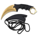 Kniv - Karambit 18,7cm Guld