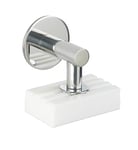 WENKO Porte-Savon magnétique Turbo-Loc Brillant, Porte-Savon Haut de Gamme pour Le Mur, Fixation sans percer de Trous par Tampon adhésif, adhérence fiable, écologique & économe, Acier INOX, 4,5x4x7cm