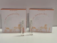 2X Hermes Eau Des Merveilles EDT 2ml Spray , new