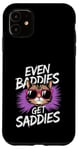 Coque pour iPhone 11 Even Baddies Get Saddies Cat Confident Girl Trendy Citation