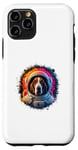 Coque pour iPhone 11 Pro Homme Femme Coloré Space Astronaute Basset Hound