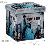 Tabouret pliant coffre de rangement banc pliable 38 x 38 cm New York