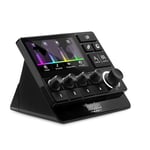 Hercules Stream 200 XLR, Contrôleur audio pro pour la gestion en temps réel des mixes créateur / audience, avec Préamplificateur micro, Écran LCD, Encodeurs haute résolution, 4 boutons d’action