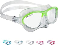 Cressi Kids Moon Snorkeling Mask, Clear/Lime, 5-10 Years