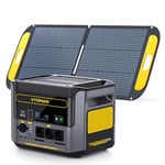 VTOMAN FlashSpeed 1000 Station Électrique Portable 828Wh avec Panneau Solaire 110W, Batterie LiFeP04 Générateur Solaire de sortie/entrée 1000W AC, Capacité évolutive 2376Wh pour Maison/Camping/RV