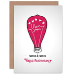 Wee Blue Coo CARD ANNIVERSARY WEDDING LIGHT BULB LOVE GIFT