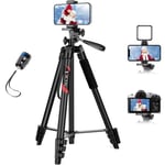 Victiv 64'' Tripod for iPhone, Phone Tripod with Remote and Mobile Phone Stand for Filming, Aluminum Lightweight Travel Tripod for Samsung Smartphone/DSLR/Camera, Portable Extendable Camera Stand