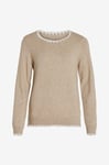 Vila - Topp viRil O-neck L/s Detail Knit - Brun