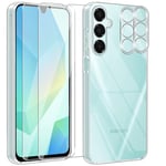 Coque pour Samsung Galaxy A16 5G / 4G avec 2 Pièces Verre Trempé Protection Écran + 2 Protections pour caméras, Anti-Rayures, Anti-Dérapante, Etui de Transparent TPU Protection Samsung A16 5G/4G