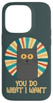 Coque pour iPhone 14 Pro You Do What I Want Retro Cat With Yellow Eyes