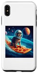 Coque pour iPhone XS Max Chat surfant sur planche de surf pizza, chat portant un casque de surf