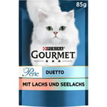 Gourmet PURINA Gourmet Perle Duetto Nourriture Humide pour Chat avec Saumon e...