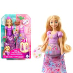 Mattel Princesses Disney Poupée Raiponce Pique-Nique et Art Coffret 2 en 1 avec 2 Tenues, 9 Accessoires, 2 corsages à Clipser et 2 Jupes, inspiré du Dessin animé « Raiponce » de Disney, JBG09