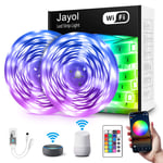 Jayol Alexa LED Strip Lights 15M, Smart WiFi LED Strips with Voice & App Control Music Sync Mode Timer Work with Alexa and Google Assistant,RGB Color Changing,Music Sync Mode,for TV Home Party Bedroom