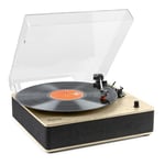 Fenton RP161LW retro skivspelare Bluetooth - Inbyggda högtalare - Stereo - Trä, Vinylspelare i vit träfärg retro