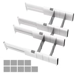 Organisateur Tiroir Separateur Tiroirs Separateur Tiroir Cuisine Organisateur Cuisine Réglable Organisateur de Tiroir À Ressort avec 9 Inserts pour Cuisine Chambre Commode 27 à 44 cm Lot de 4