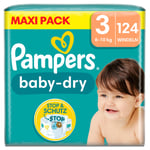 Pampers Baby-Dry blöjor, storlek 3, 6-10 kg, Maxi Pack (1 x 124 blöjor)