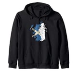 Scottish Pride Bagpipes Silhouette Map Zip Hoodie