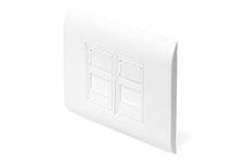 DIGITUS Faceplate For Keystone Modules 2x RJ45 Dust 80 x 80 mm/2 x 22.5 mm Module insert Colour: Pure White