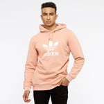 Adidas Hoodie Mens Extra Small XS Pink Heavyweight Trefoil Logo Long Sleeve Top.