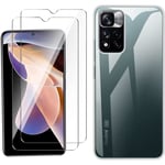 Coque pour Xiaomi Redmi Note 11 Pro - Xiaomi - Souple Transparent TPU - Protection écran en verre trempé - Mixte