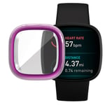 Tencloud Cases Compatible with Fitbit Sense Case Screen Protector TPU Protective Case Cover Film All-around Watch Covers for Sense/Versa 3 Smartwatch (Purple)