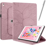 Coque Pour Ipad 9/8/7 (10.2-Pouce, 2021/2020 / 2019 Model, 9th / 8th / 7th Generation), Pu Flip Avec [Stylet] Fonction Support Étui Rotatif À 360° [Sommeil/Réveil Automatique] - Or Rose.[F4262]