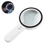 Extra large handheld powerful magnifying glass with 13 LEDs and UV lamp,