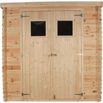 Abri de jardin en bois 3,53 m² - extérieur H200 x 204 x 204 cm Timbela M309