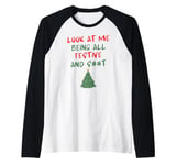 Funny Christmas Mistletoe Below The Belt Sexy Adult Humor Raglan Baseball Tee