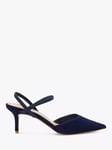 Dune Wide Fit Classical Suede Elasticated Open Court Shoes, Navy